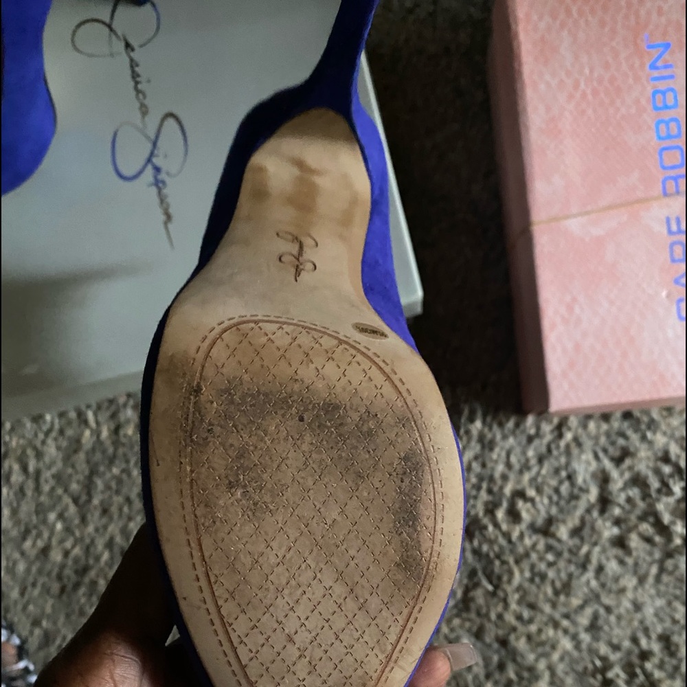 Jessica Simpson blue suede shoes